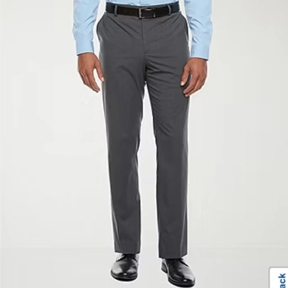 J. Ferrar Ultra Comfort Slim Fit Flat
Front Suit Pants with Stretch- Charcoal - Picture 1 of 12